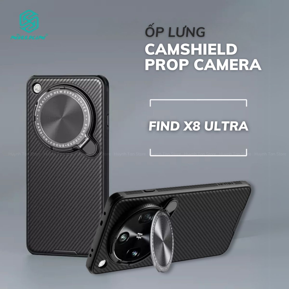 Ốp lưng Oppo Find X8 Ultra giá đỡ điện thoại bảo vệ camera chống sốc Nillkin CamShield ProP