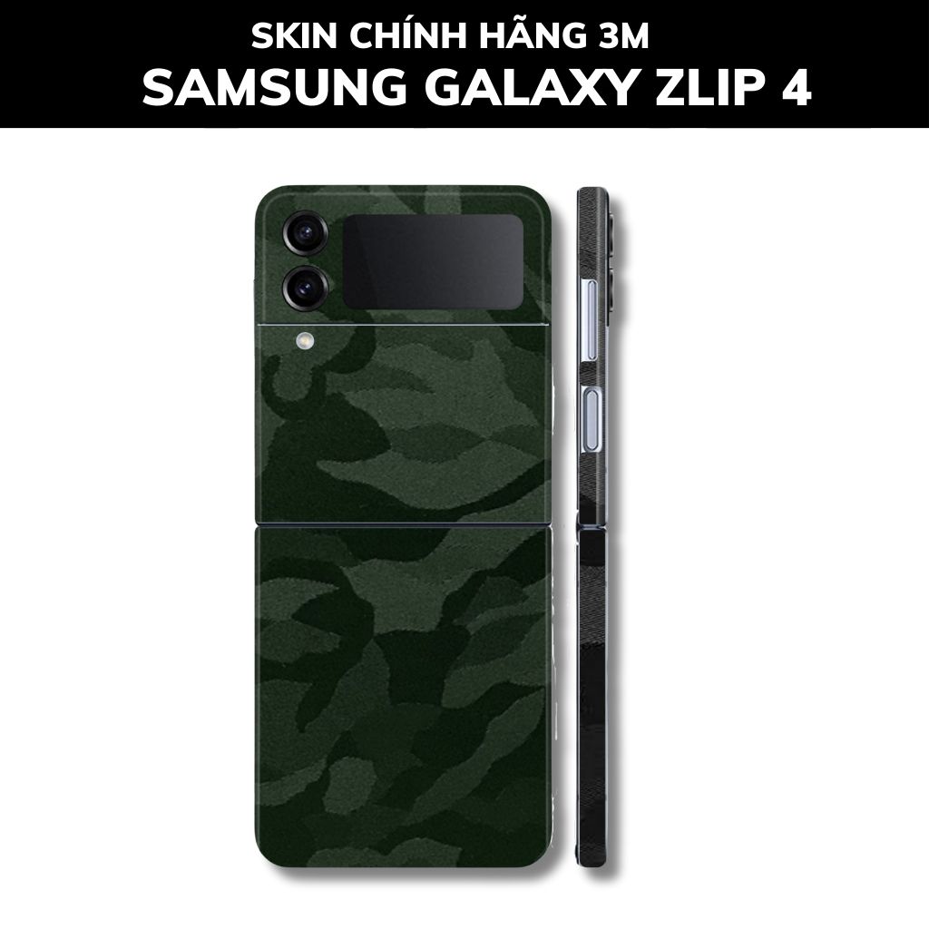 Skin 3m samsung galaxy Z Flip 4, Z Flip 3, Z Flip full body và camera nhập khẩu chính hãng USA phụ kiện điện thoại huỳnh tân store - Camo Green - Warp Skin Collection