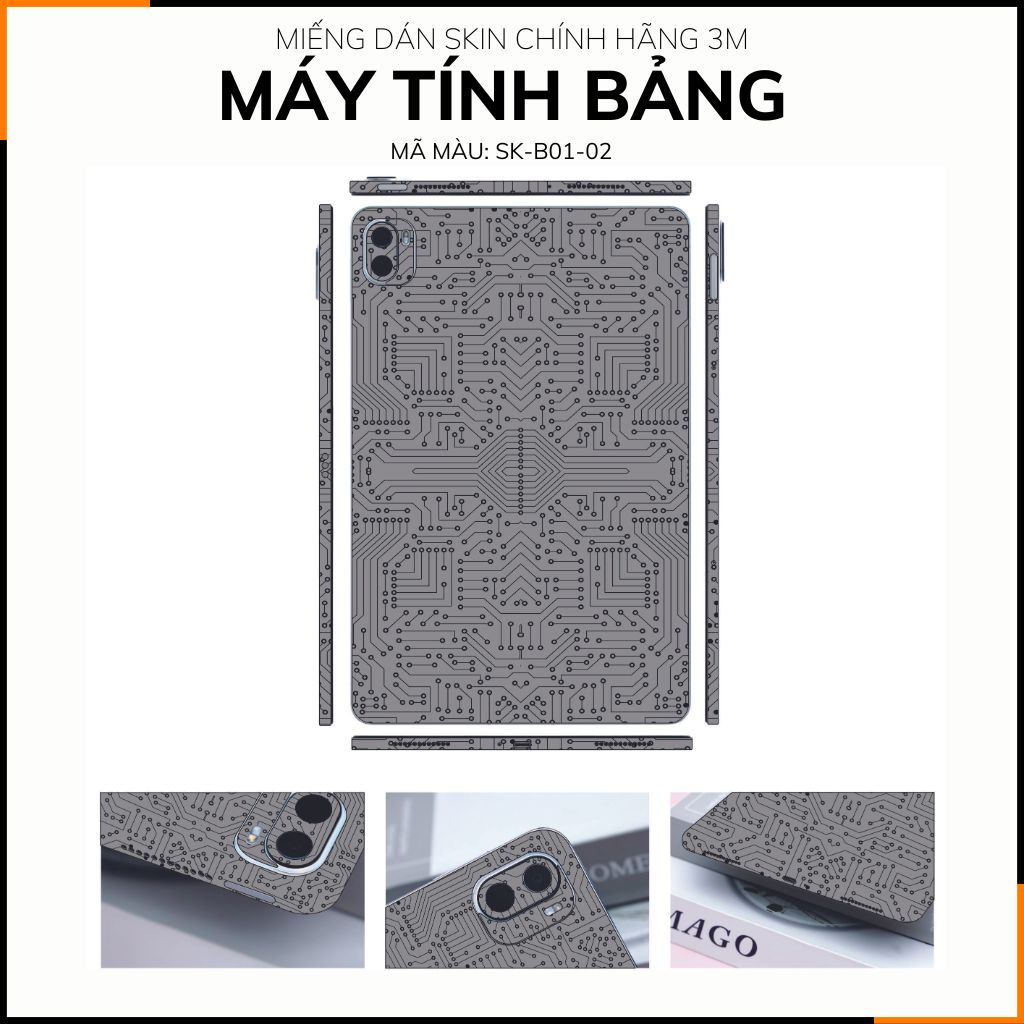 Dán skin máy tính bảng xiaomi, huawei, oppo, lenovo, google, microsoft, vivo  full body và camera chính hãng ORAFOL nhập khẩu từ ĐỨC MÁY TÍNH BẢNG  - ELECTRIC GREY -  SK B01 02 phụ kiện điện thoại huỳnh tân store
