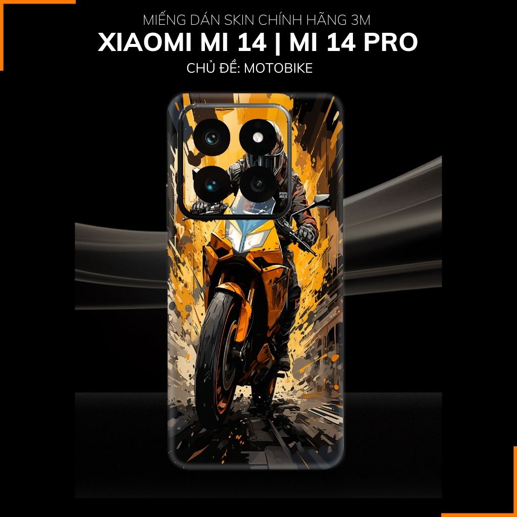 Dán skin điện thoại Xiaomi Mi 14 , Mi 14 Pro full body và camera nhập khẩu chính hãng USA in hình Motobiker - SKD C07 phụ kiện điện thoại huỳnh tân store