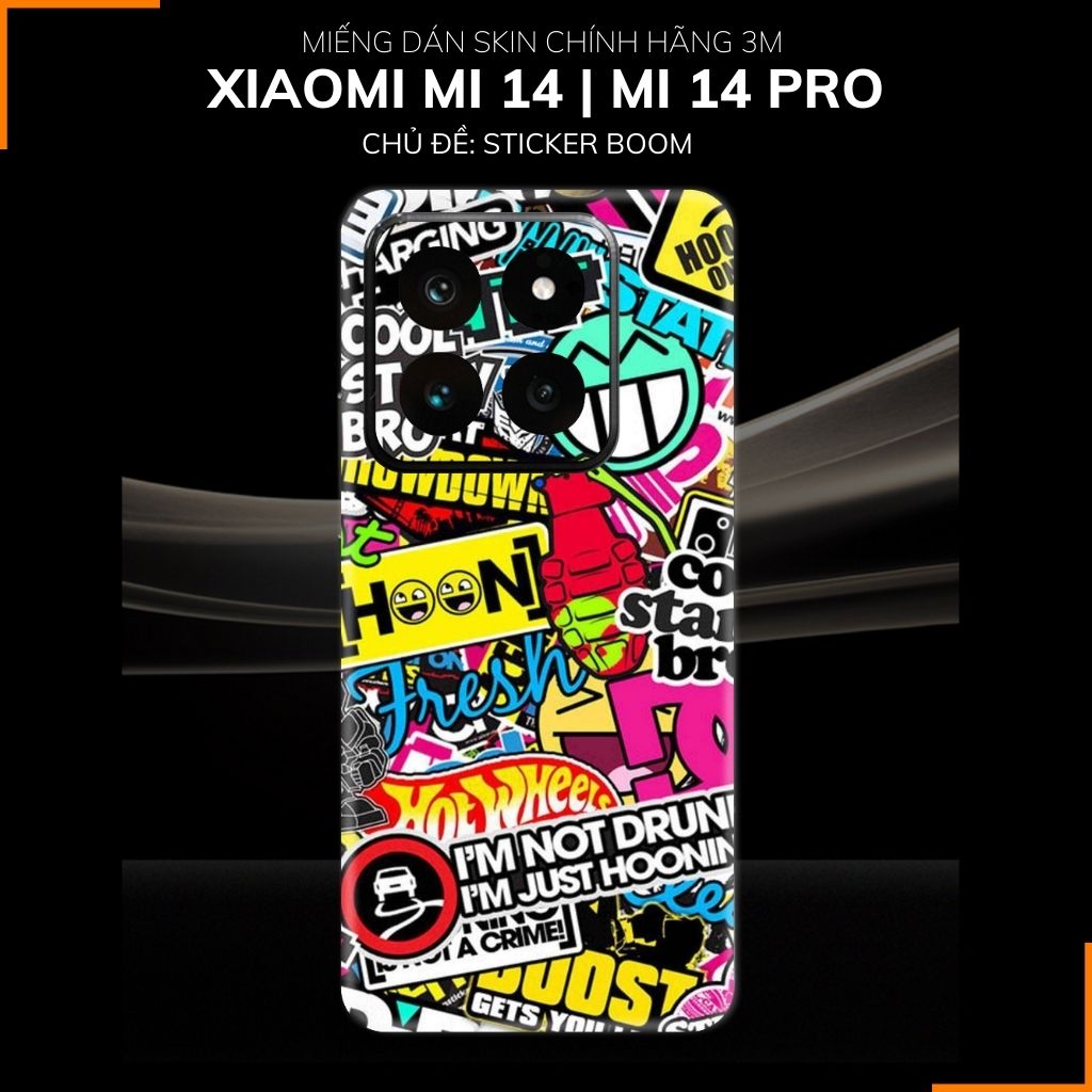 Dán skin điện thoại Xiaomi Mi 14 , Mi 14 Pro full body và camera nhập khẩu chính hãng USA in hình STICKER BOOM - SKD L15 phụ kiện điện thoại huỳnh tân store