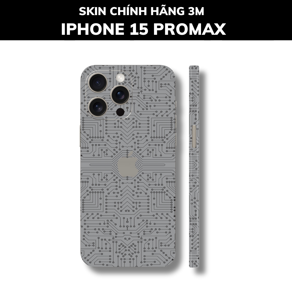 Dán skin điện thoại Iphone 15 Pro Max full body và camera nhập khẩu chính hãng USA phụ kiện điện thoại huỳnh tân store - Electronic Grey - Warp Skin Collection