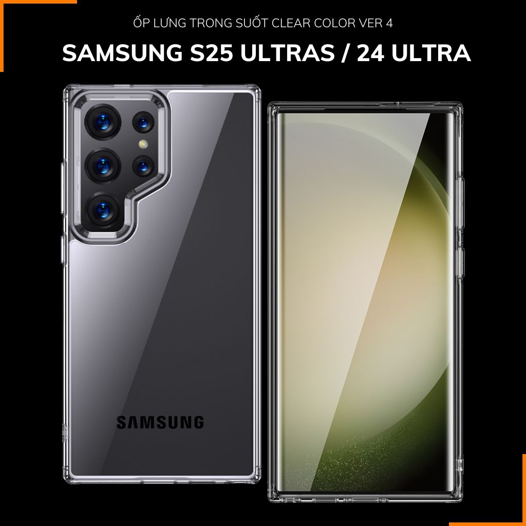 Ốp lưng samsung s24 ultra chống sốc CLEAR COLOR VER 4 trong suốt không ố vàng bảo vệ camera phụ kiện huỳnh tân store