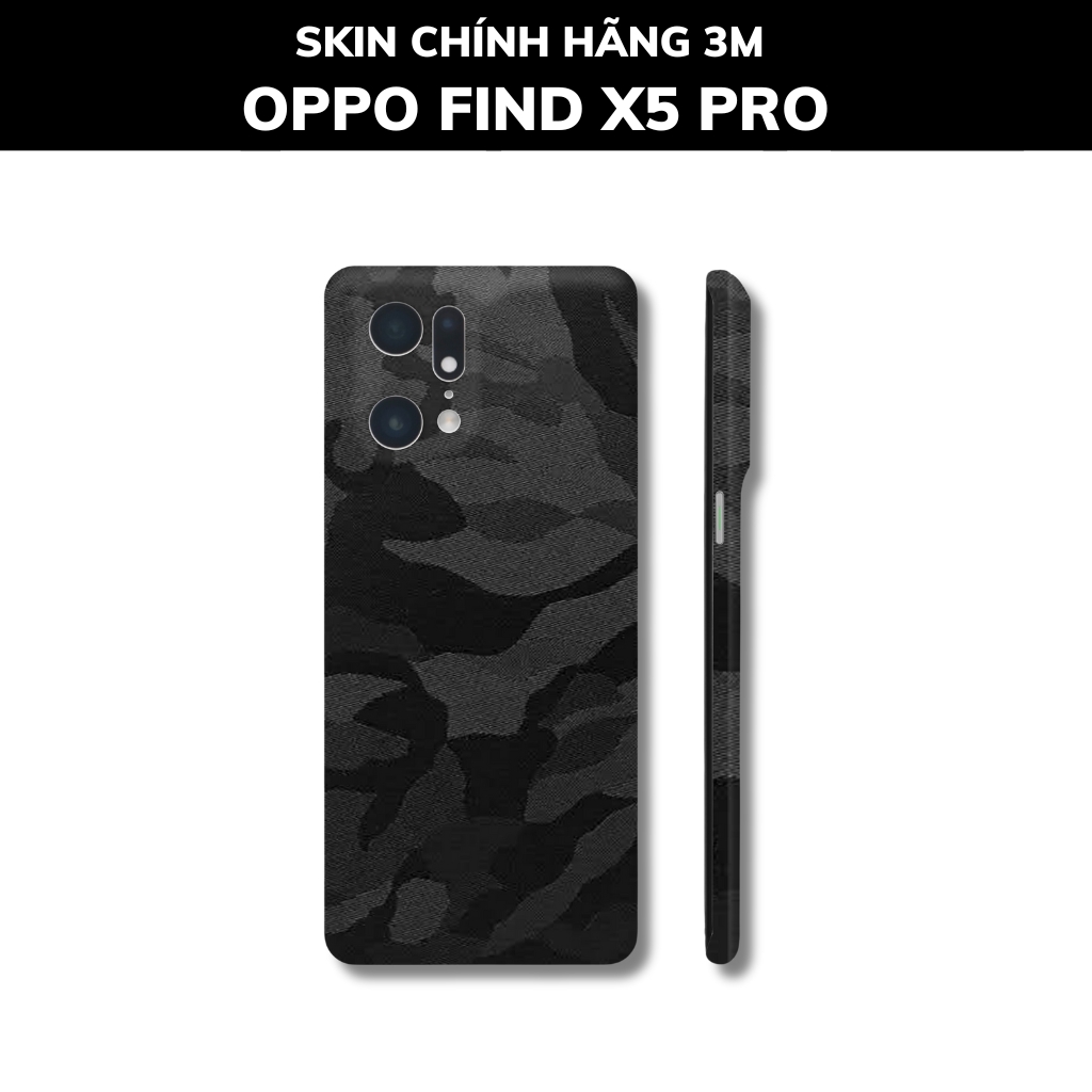 Dán skin điện thoại Oppo Find X5 Pro full body và camera nhập khẩu chính hãng USA phụ kiện điện thoại huỳnh tân store - Camo Black - Warp Skin Collection