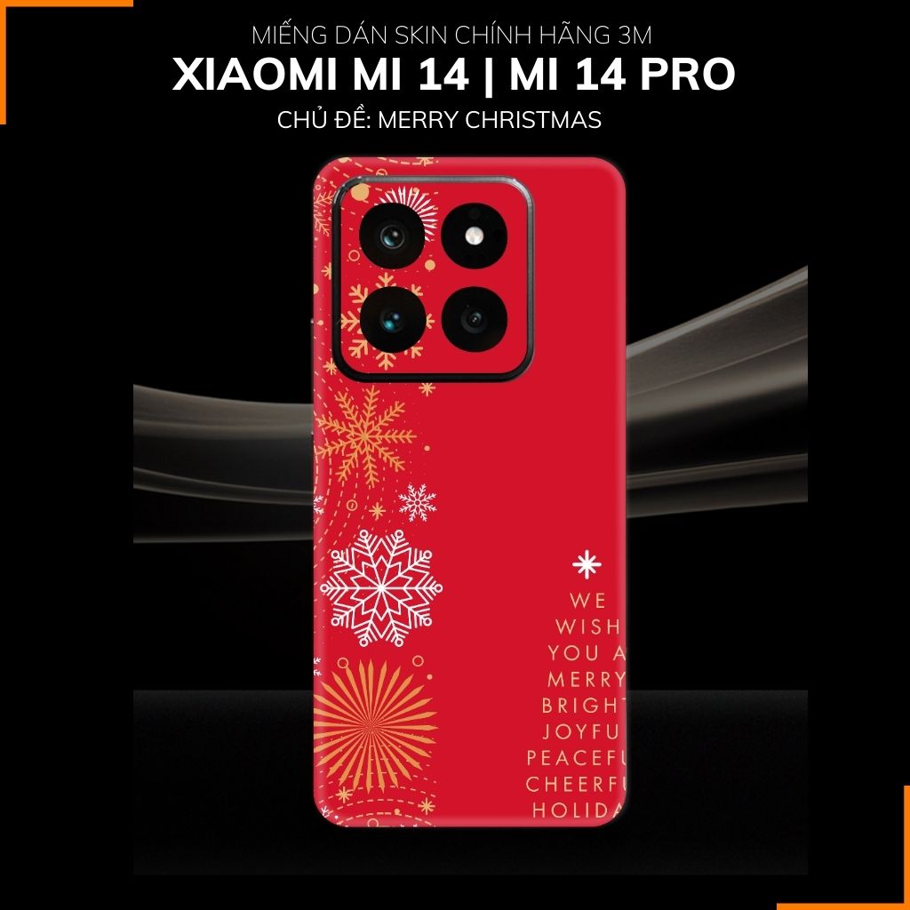 Dán skin điện thoại Xiaomi Mi 14 , Mi 14 Pro full body và camera nhập khẩu chính hãng USA in hình MERRY CHRISTMAS - SKD P25 phụ kiện điện thoại huỳnh tân store