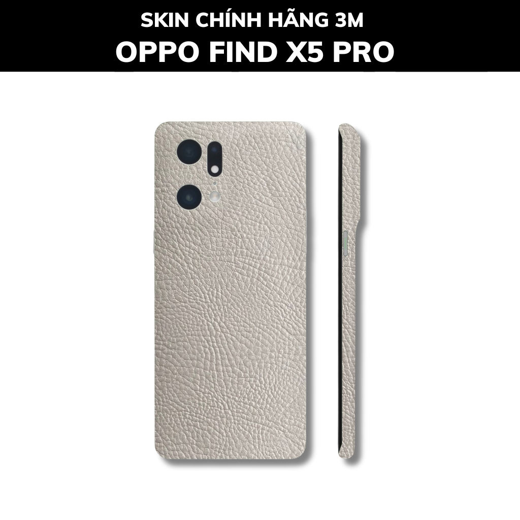 Dán skin điện thoại Oppo Find X5 Pro full body và camera nhập khẩu chính hãng USA phụ kiện điện thoại huỳnh tân store - Hexis Grey Leather - Warp Skin Collection