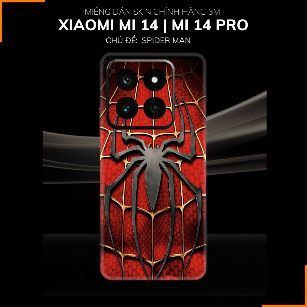 Dán skin điện thoại Xiaomi Mi 14 , Mi 14 Pro full body và camera nhập khẩu chính hãng USA in hình SPIDER MAN - SKD V09 phụ kiện điện thoại huỳnh tân store
