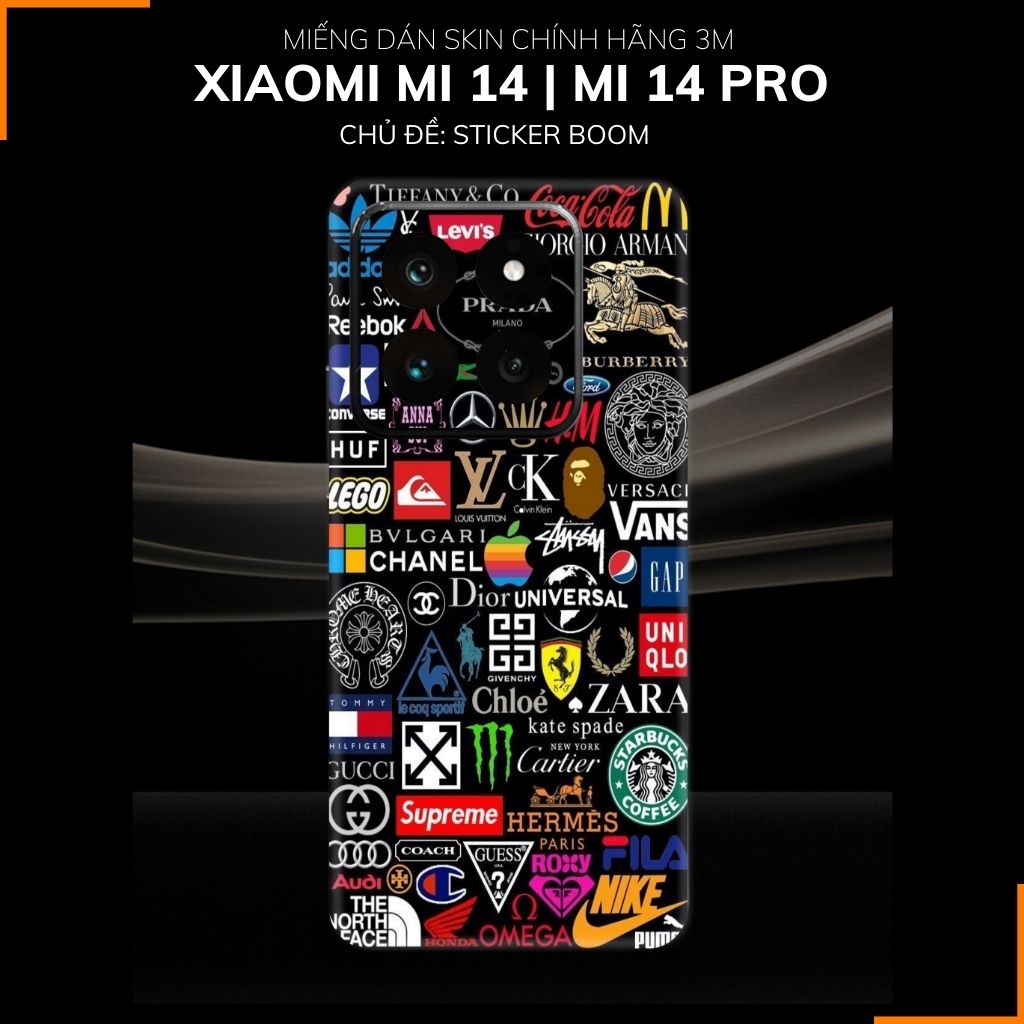 Dán skin điện thoại Xiaomi Mi 14 , Mi 14 Pro full body và camera nhập khẩu chính hãng USA in hình STICKER BOOM - SKD L17 phụ kiện điện thoại huỳnh tân store