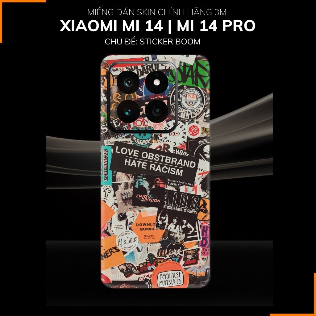 Dán skin điện thoại Xiaomi Mi 14 , Mi 14 Pro full body và camera nhập khẩu chính hãng USA in hình STICKER BOOM - SKD L12 phụ kiện điện thoại huỳnh tân store