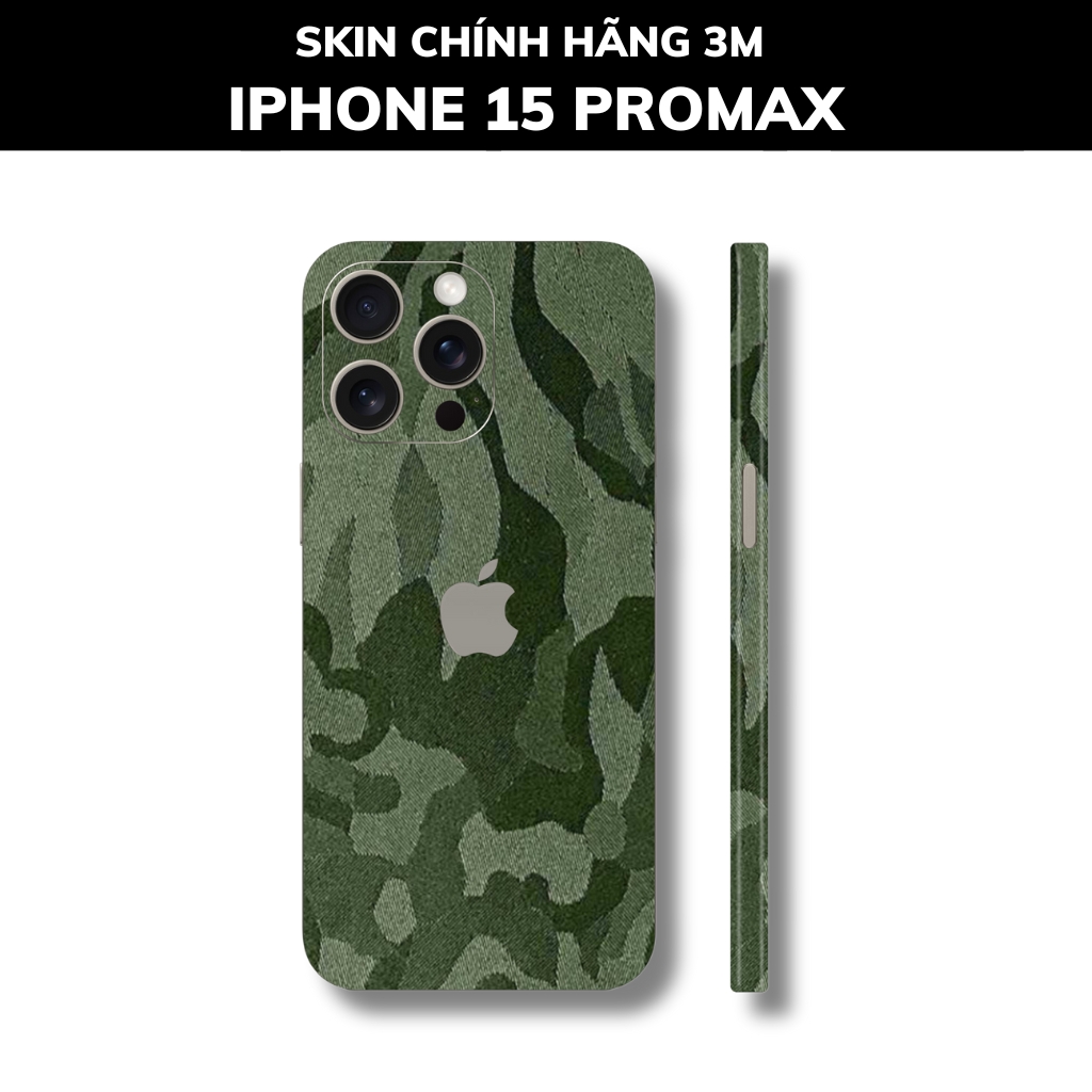 Dán skin điện thoại Iphone 15 Pro Max full body và camera nhập khẩu chính hãng USA phụ kiện điện thoại huỳnh tân store - Camo Green - Warp Skin Collection