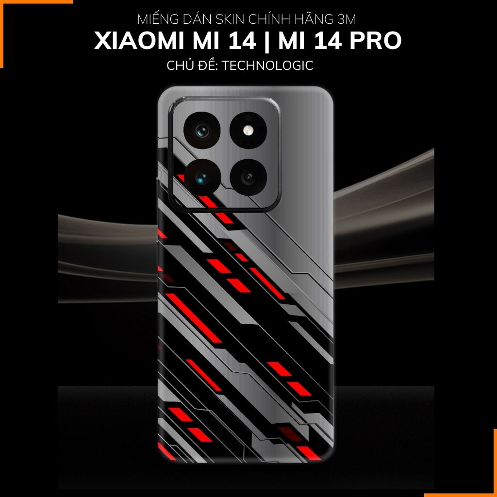 Dán skin điện thoại Xiaomi Mi 14 , Mi 14 Pro full body và camera nhập khẩu chính hãng USA in hình TECHNOLOGIC - SKD T07 phụ kiện điện thoại huỳnh tân store