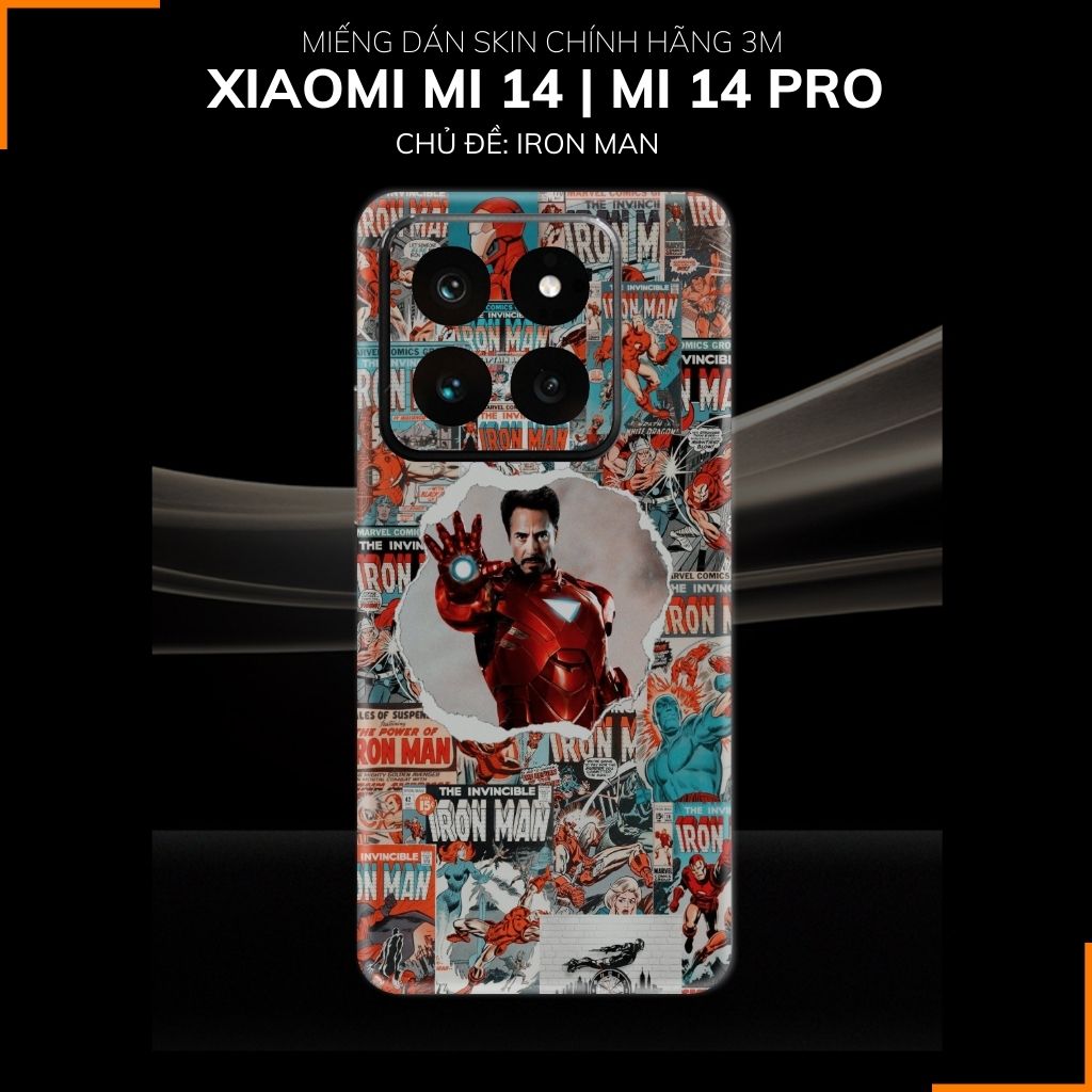 Dán skin điện thoại Xiaomi Mi 14 , Mi 14 Pro full body và camera nhập khẩu chính hãng USA in hình IRON MAN - SKD I03 phụ kiện điện thoại huỳnh tân store