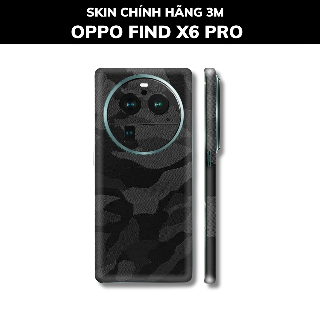 Dán skin điện thoại Oppo Find X6 Pro full body và camera nhập khẩu chính hãng USA phụ kiện điện thoại huỳnh tân store - Camo Black - Warp Skin Collection