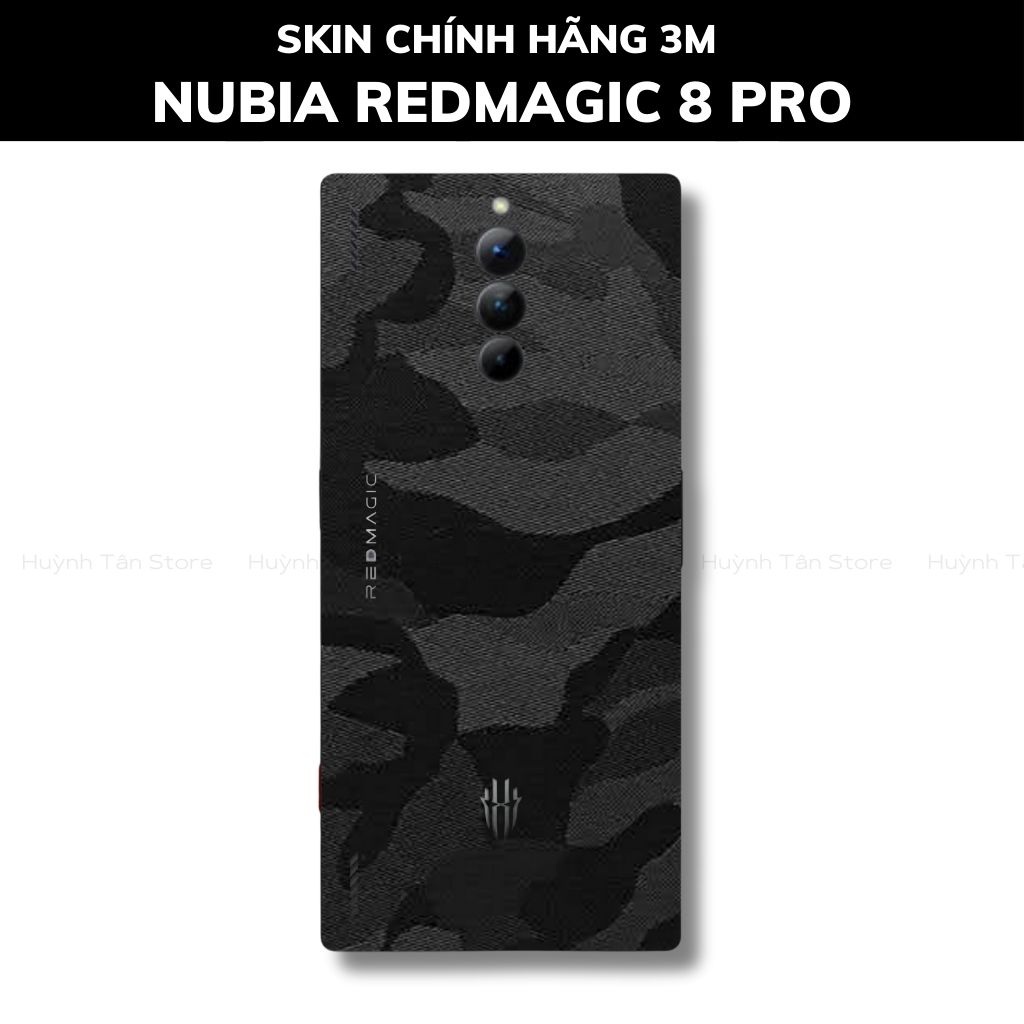 Skin 3m Nubia Redmagic 8 Pro, 8 Pro Plus full body và camera nhập khẩu chính hãng USA phụ kiện điện thoại huỳnh tân store - Camo Black - Warp Skin Collection