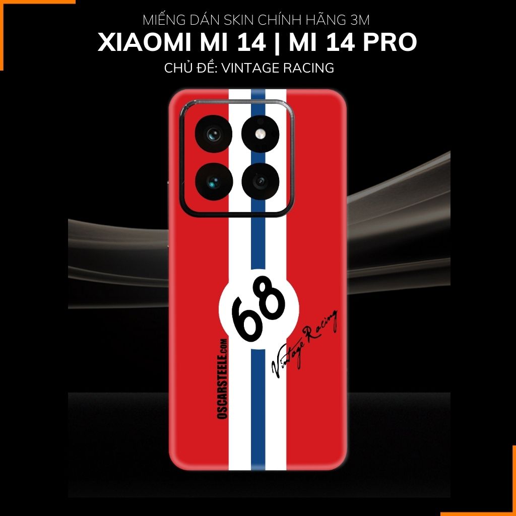 Dán skin điện thoại Xiaomi Mi 14 , Mi 14 Pro full body và camera nhập khẩu chính hãng USA in hình VINTAGE RACING - SKD O14 phụ kiện điện thoại huỳnh tân store