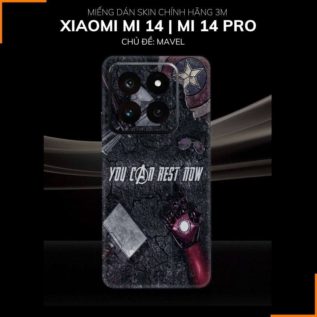 Dán skin điện thoại Xiaomi Mi 14 , Mi 14 Pro full body và camera nhập khẩu chính hãng USA in hình MAVEL - SKD M02 phụ kiện điện thoại huỳnh tân store