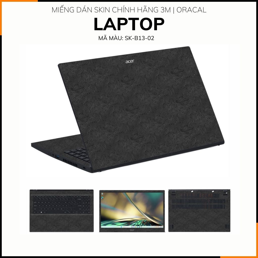 Dán skin laptop asus, dell , acer, hp, msi chính hãng ORAFOL nhập khẩu ĐỨC - SKIN 3M - LAPTOP - MANY STICKER BLACK  - SK B14 02 phụ kiện điện thoại huỳnh tân store