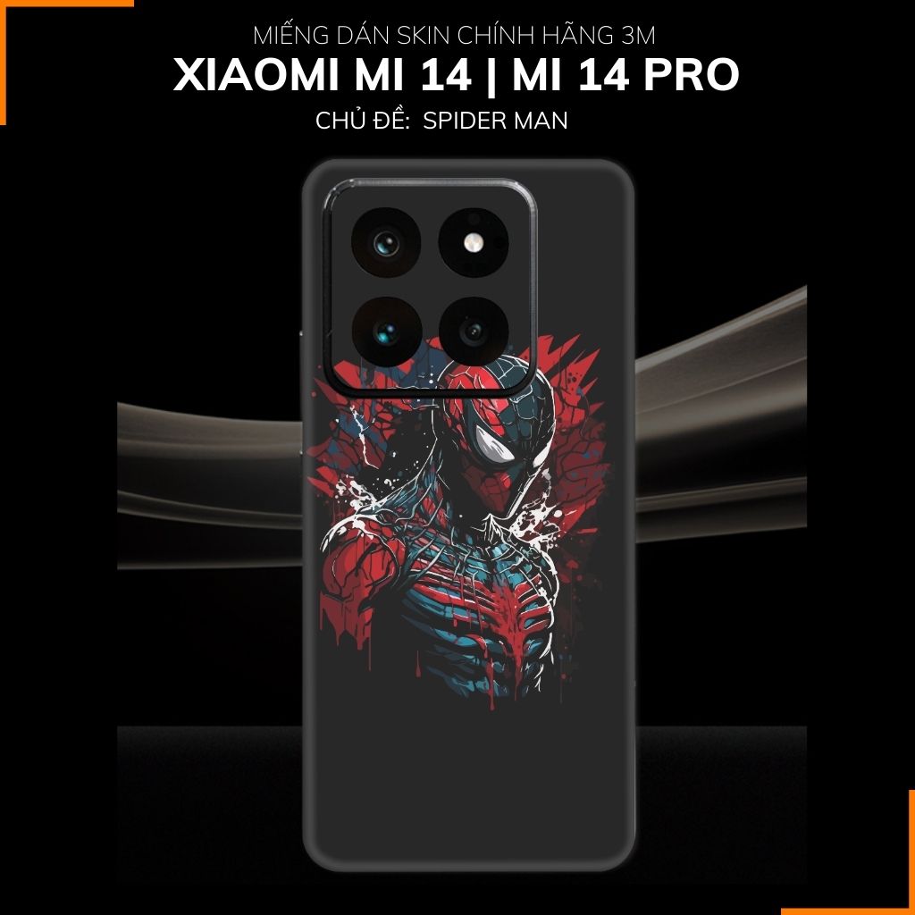 Dán skin điện thoại Xiaomi Mi 14 , Mi 14 Pro full body và camera nhập khẩu chính hãng USA in hình SPIDER MAN - SKD V18 phụ kiện điện thoại huỳnh tân store