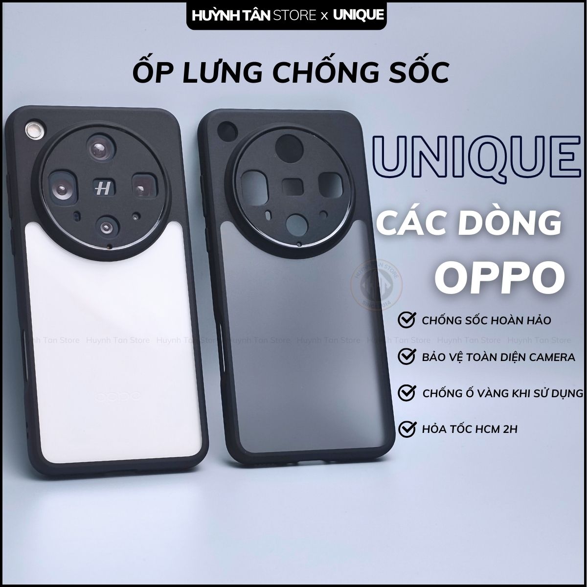 Ốp lưng oppo find x8 ultra x8 pro x8s plus x7 ultra chống sốc chống vân tay UNIQUE bảo vệ camera phụ kiện huỳnh tân store