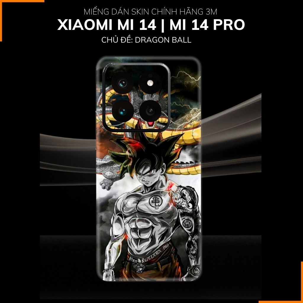 Dán skin điện thoại Xiaomi Mi 14 , Mi 14 Pro full body và camera nhập khẩu chính hãng USA in hình Dragon Ball - SKD D09 phụ kiện điện thoại huỳnh tân store