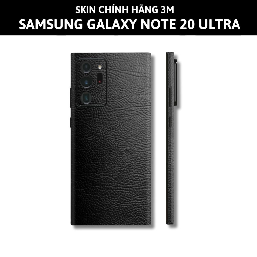 Skin 3m samsung galaxy note 20, note 20 ultra full body và camera nhập khẩu chính hãng USA phụ kiện điện thoại huỳnh tân store - Black Leather - Warp Skin Collection