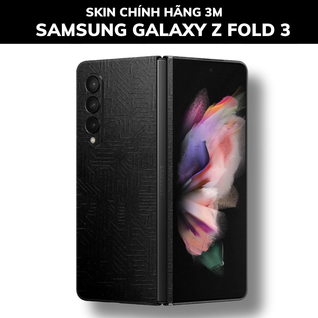 Skin 3m samsung galaxy Z Fold 4, Z Fold 3, Z Fold 2 full body và camera nhập khẩu chính hãng USA phụ kiện điện thoại huỳnh tân store - Electronic Black 2022 - Warp Skin Collection