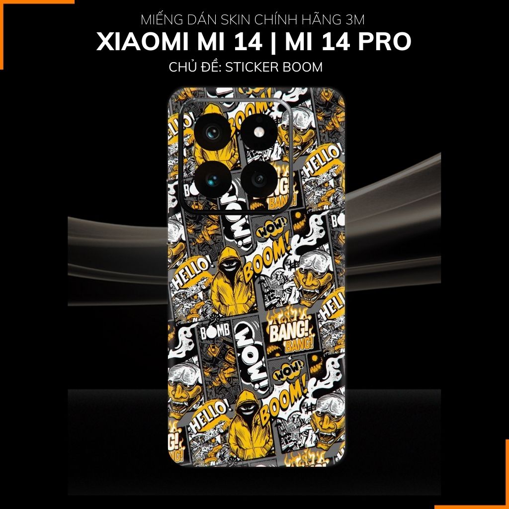 Dán skin điện thoại Xiaomi Mi 14 , Mi 14 Pro full body và camera nhập khẩu chính hãng USA in hình STICKER BOOM - SKD L05 phụ kiện điện thoại huỳnh tân store