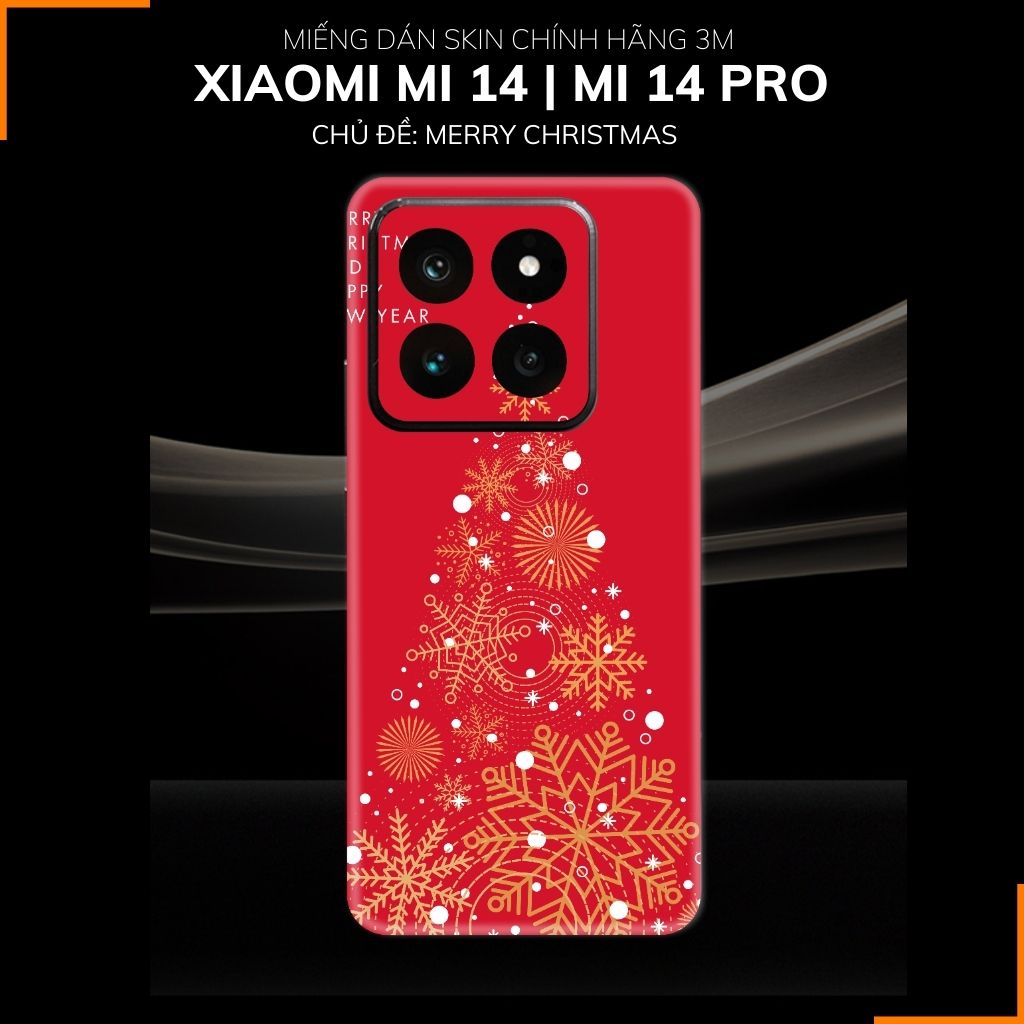 Dán skin điện thoại Xiaomi Mi 14 , Mi 14 Pro full body và camera nhập khẩu chính hãng USA in hình MERRY CHRISTMAS - SKD P24 phụ kiện điện thoại huỳnh tân store