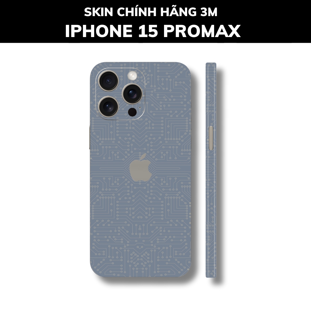 Dán skin điện thoại Iphone 15 Pro Max full body và camera nhập khẩu chính hãng USA phụ kiện điện thoại huỳnh tân store - Electronic White Grey - Warp Skin Collection