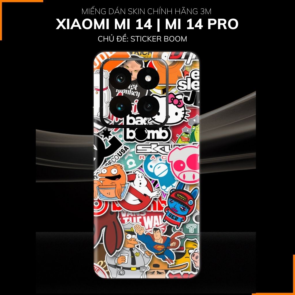 Dán skin điện thoại Xiaomi Mi 14 , Mi 14 Pro full body và camera nhập khẩu chính hãng USA in hình STICKER BOOM - SKD L14 phụ kiện điện thoại huỳnh tân store