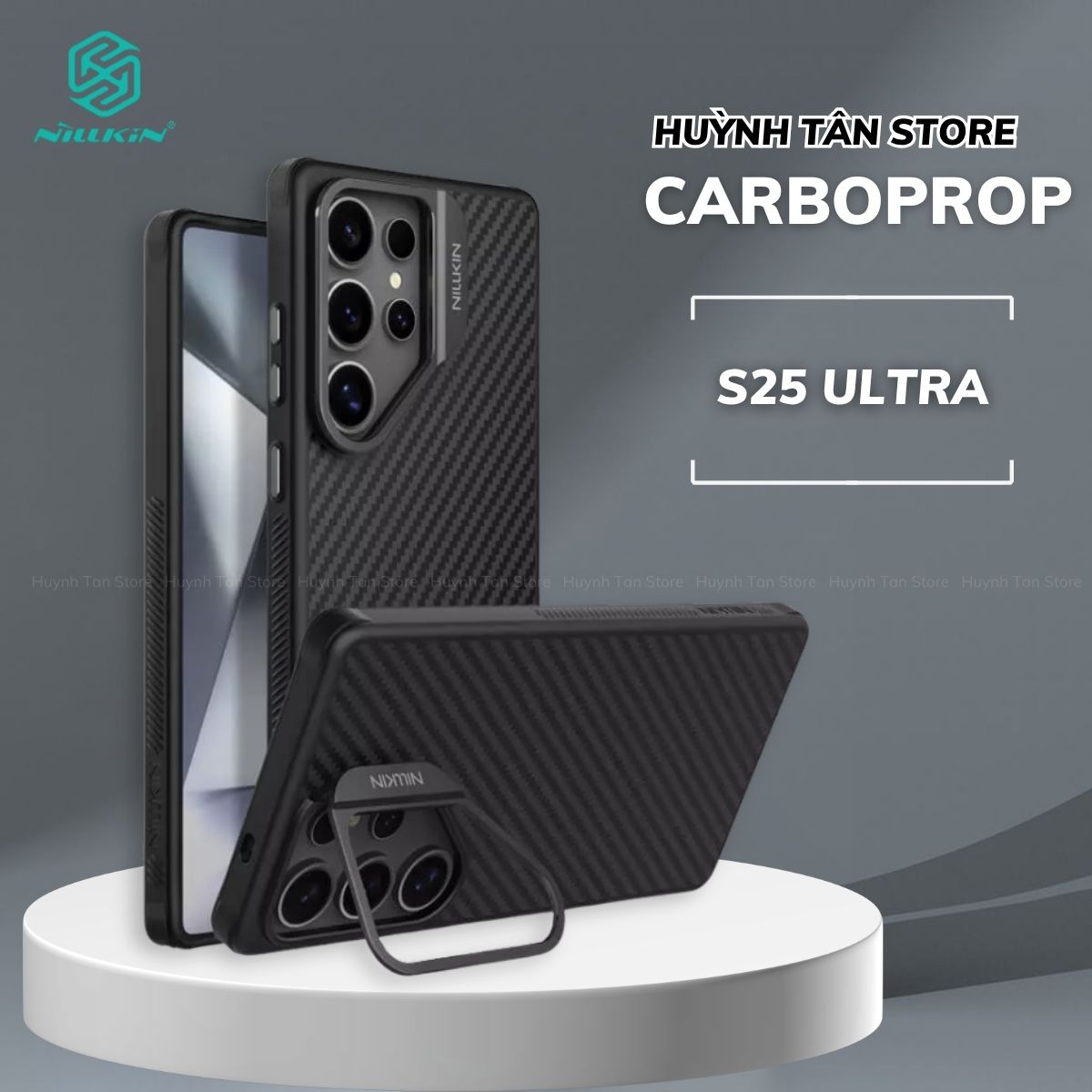 Ốp lưng Samsung S25 Ultra sạc từ tính kèm giá đỡ camera xếp gọn NILLKIN CarboProp Magnetic