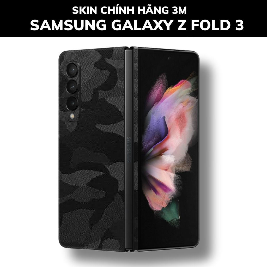 Skin 3m samsung galaxy Z Fold 4, Z Fold 3, Z Fold 2 full body và camera nhập khẩu chính hãng USA phụ kiện điện thoại huỳnh tân store - Camo Black - Warp Skin Collection