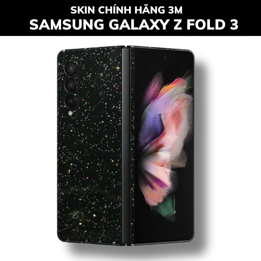 Skin 3m samsung galaxy Z Fold 4, Z Fold 3, Z Fold 2 full body và camera nhập khẩu chính hãng USA phụ kiện điện thoại huỳnh tân store - Galaxy Black - Warp Skin Collection