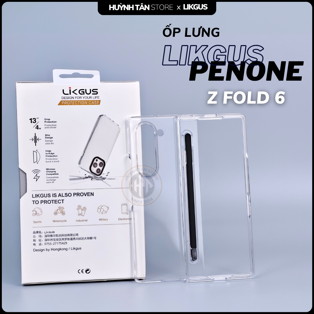 Ốp lưng samsung z fold 6 trong suốt chính hãng LIKGUS PENONE tặng kèm theo bút cảm ứng phụ kiện điện thoại huỳnh tân store