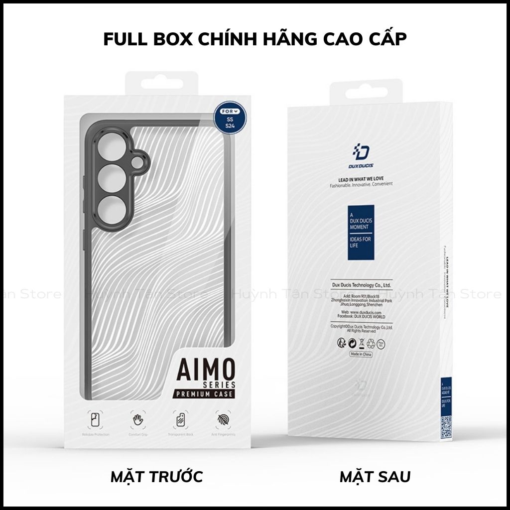 Ốp lưng samsung s25 / s24 aimo chính hãng duxducis chống va đập trong suốt không ố vàng huỳnh tân store