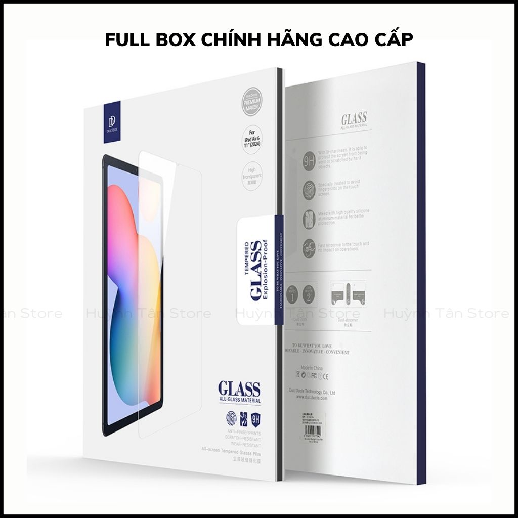 Cường lực ipad Air  6 11 inch trong suốt KHÔNG VIỀN ĐEN chống bám vân tay chính hãng DUXDUCIS phụ kiện