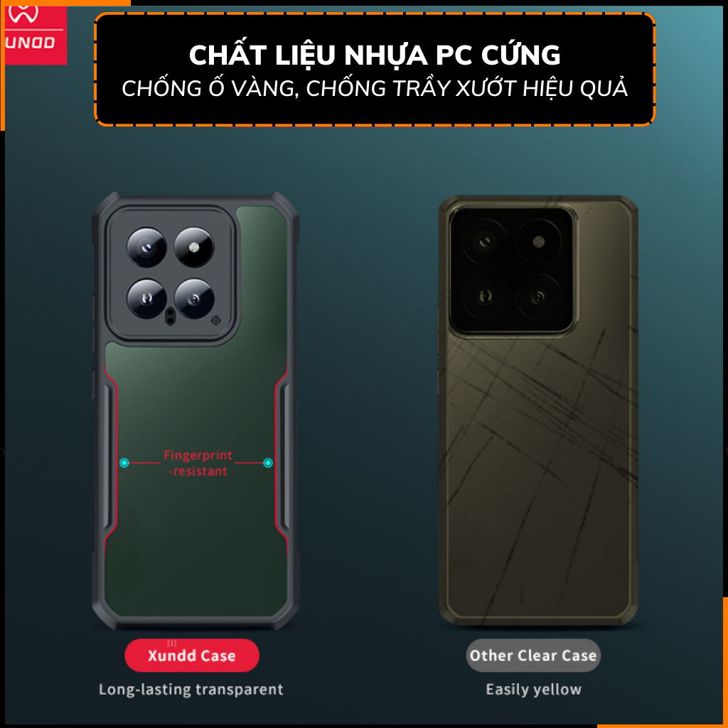 Ốp lưng xiaomi 14 mi 14 pro chống sốc xundd bảo vệ camera chính hãng chống ố vàng phụ kiện điện thoại huỳnh tân store