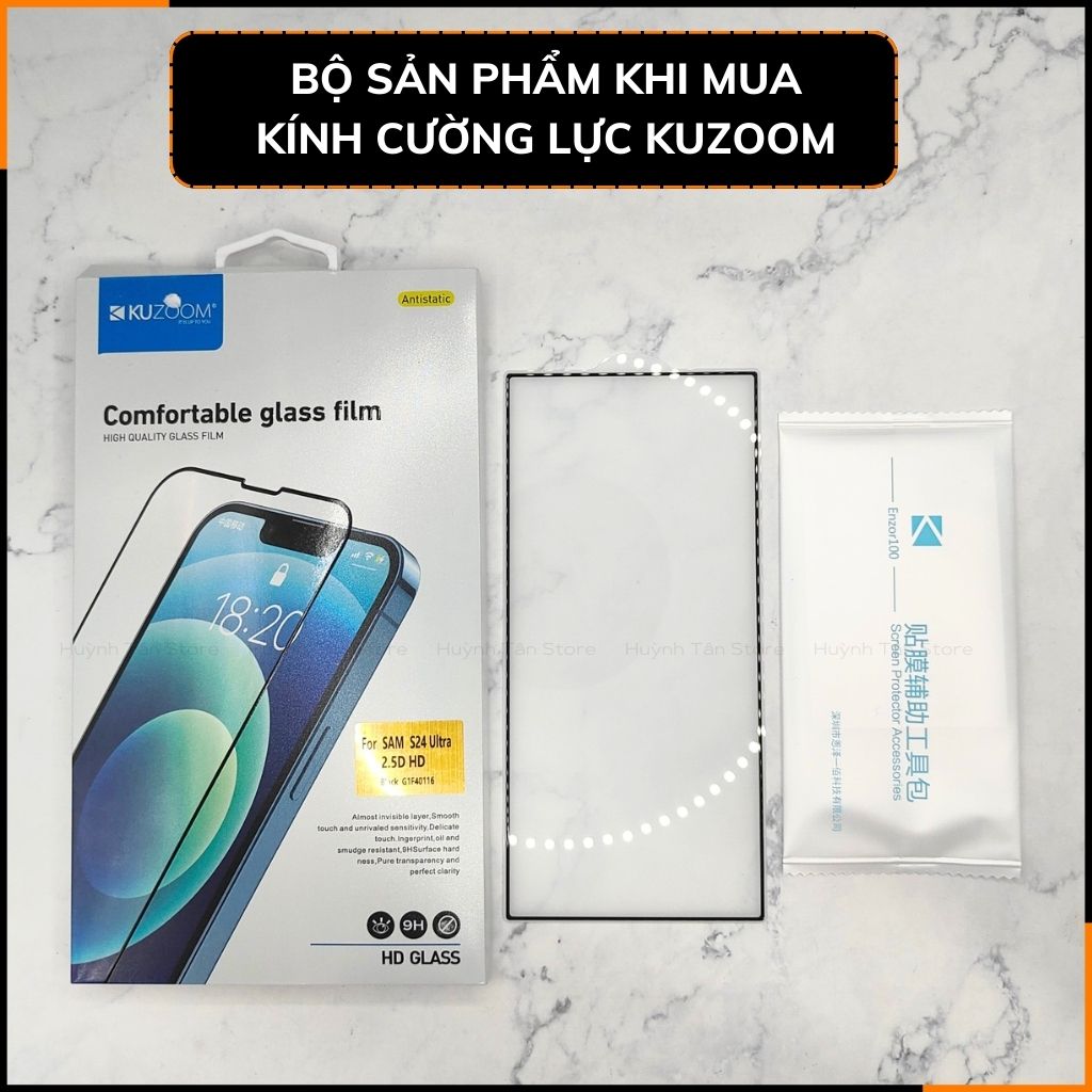 Cường lực iphone 16 15 pro max 16 pro trong suốt full màn hình chống bám vân tay chính hãng KUZOOM
