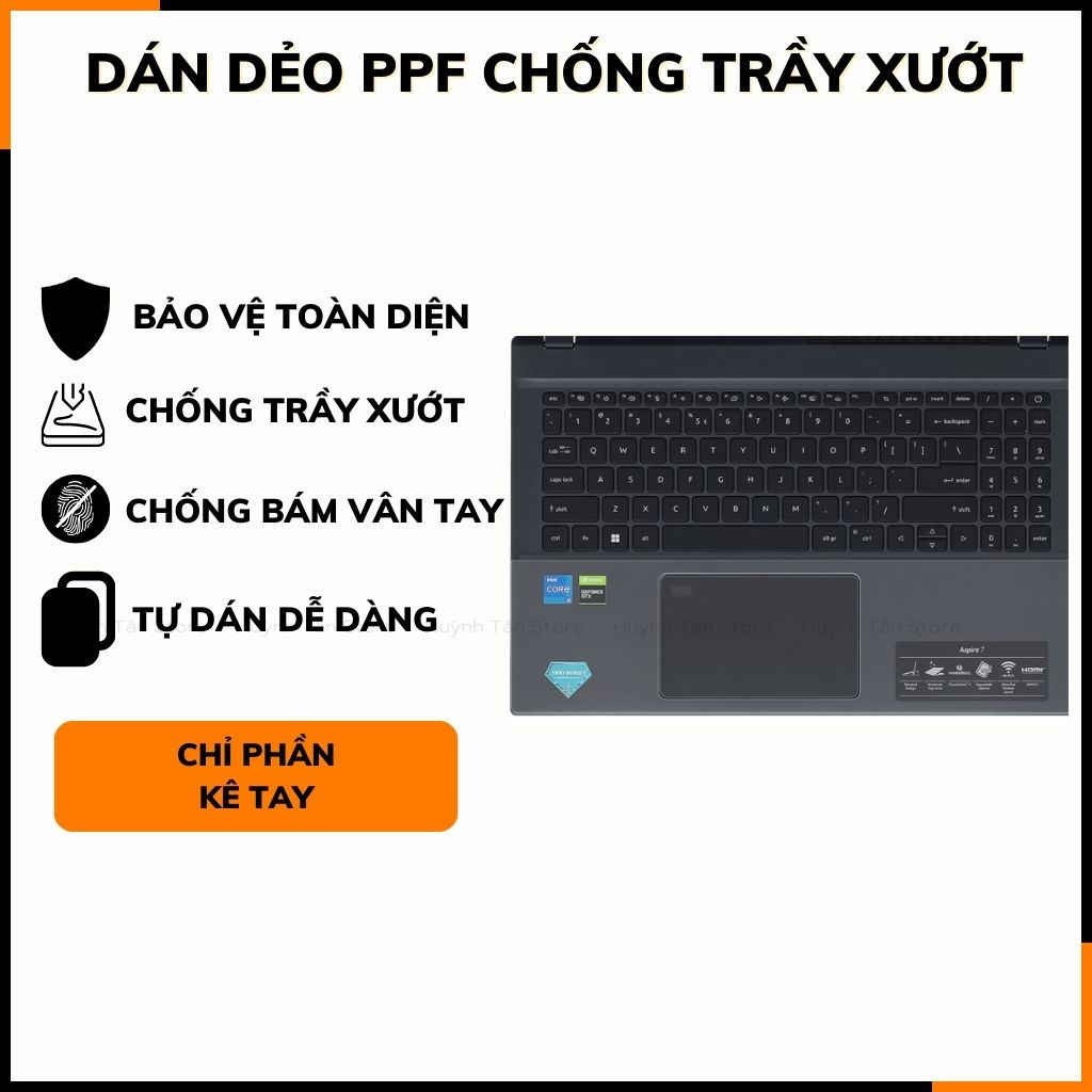 Dán dẻo PPF laptop asus, dell , acer, hp, msi trong suốt hoặc nhám chống trầy xướt, bảo vệ phụ kiện điện thoại huỳnh tân store