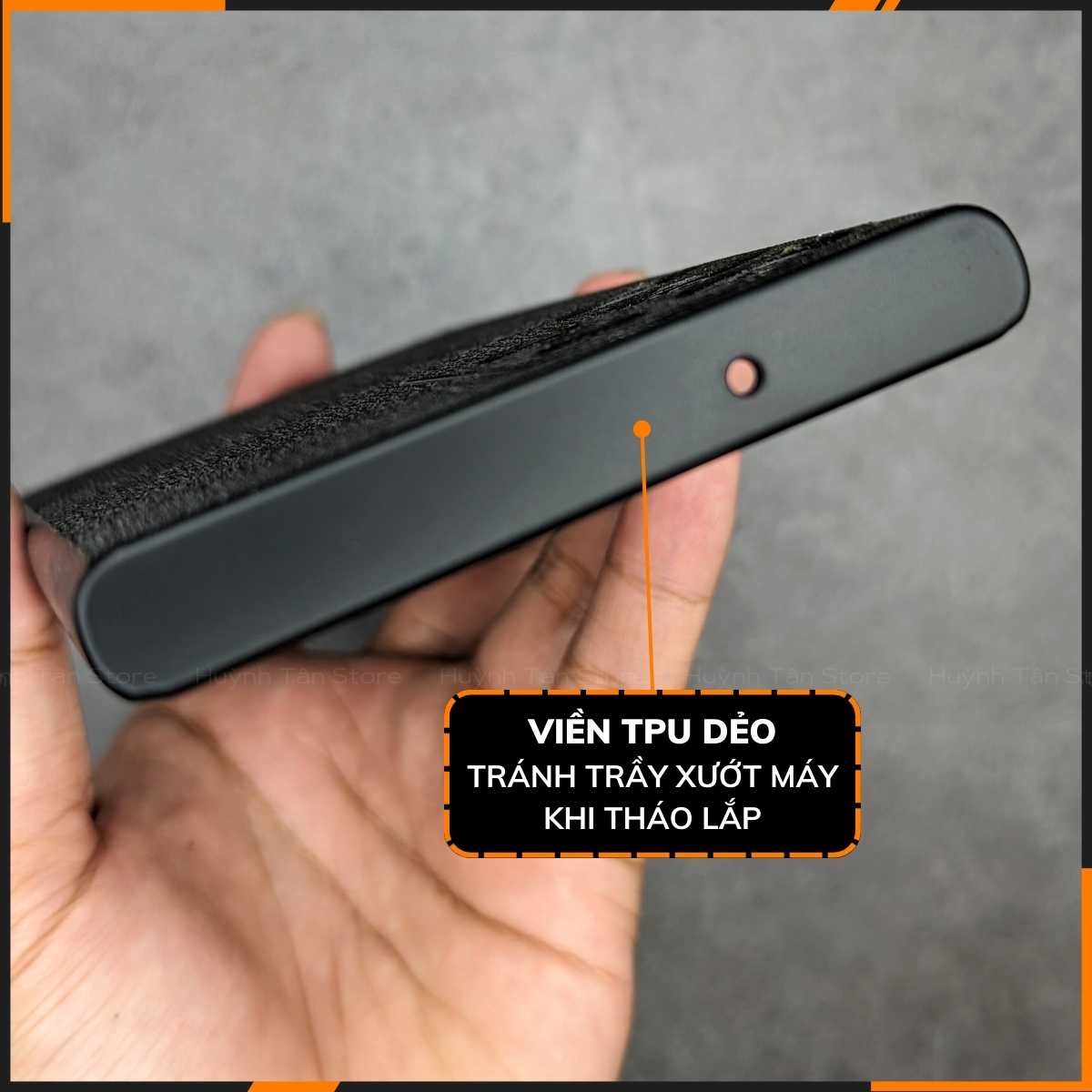 Ốp lưng samsung s23 ultra chống vân tay nhựa cứng viền đen vải jean 1 màu phụ kiện điện thoại huỳnh tân store