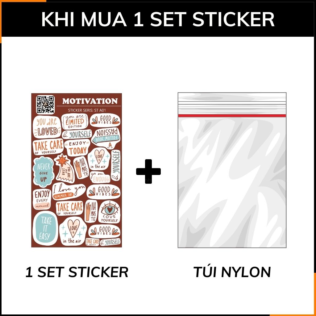 Sticker những câu thành ngữ hay Motivation ST A01 chống thấm xước dán trên mọi bề mặt dễ dàng gỡ bỏ không để lại keo phụ kiện huỳnh tân store