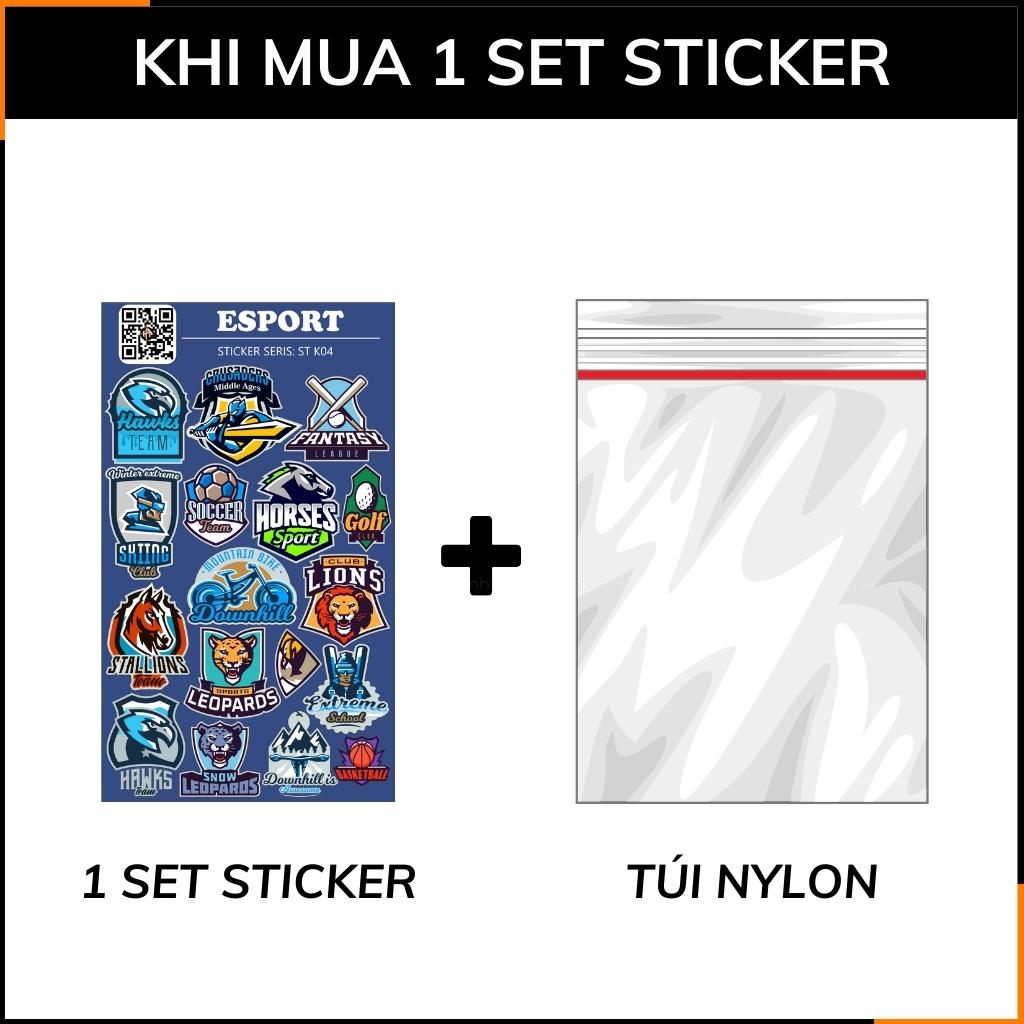 Hình dán sticker thể thao điện tử Esport ST K04 chống thấm xước bay màu hình dán mũ bảo hiểm laptop điện thoại phụ kiện huỳnh tân store