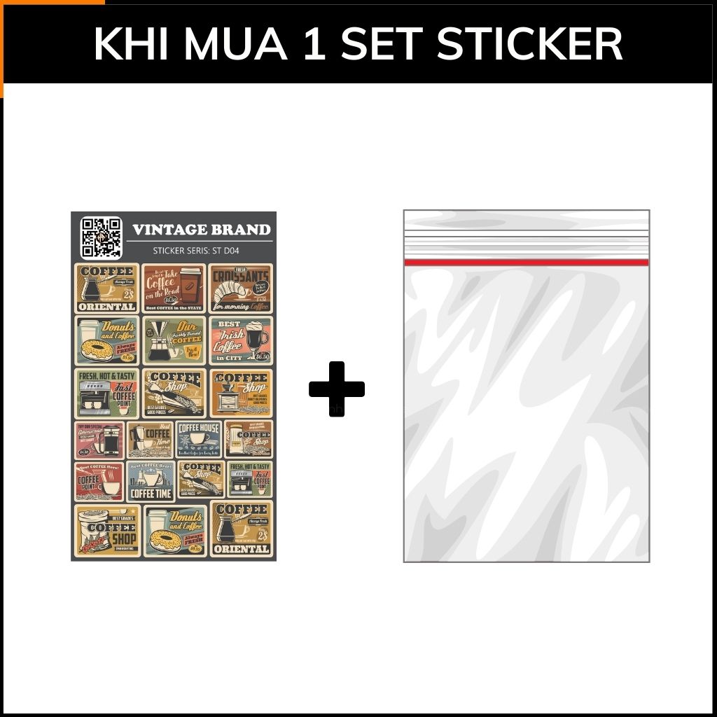 Hình dán sticker thương hiệu Vintage Brand ST D04 chống thấm xước bay màu hình dán laptop điện thoại phụ kiện huỳnh tân store