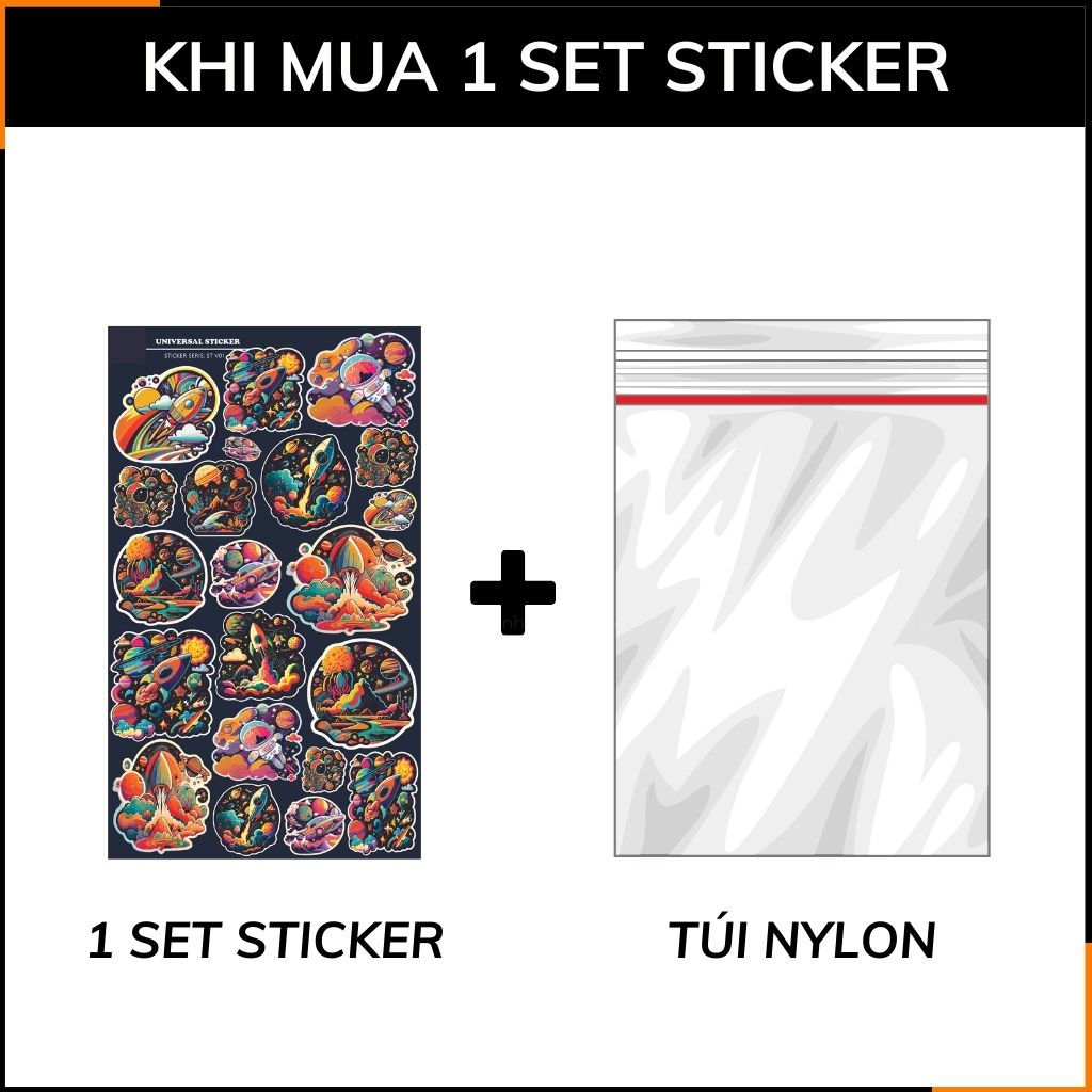 Hình dán sticker Universal ST V01 chống thấm xước dán và gỡ bỏ dễ dàng không để lại keo trang trí mũ bảo hiểm điện thoại