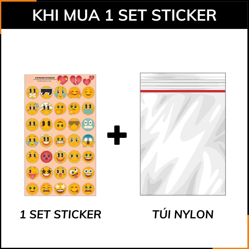 Sticker Express bóng ST S02 nhãn dán bộc lộ cảm xúc với nhiều mẫu đa dạng trang trí nón bảo hiểm vali điện thoại