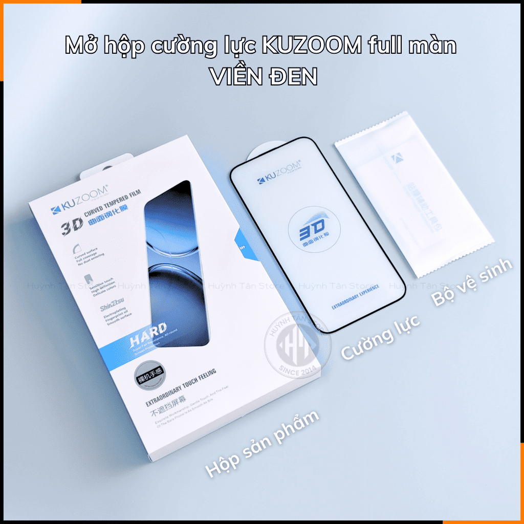 Kính cường lực iphone 17 pro max , ip 16 pro max , ip 15 pro max  trong suốt FULL MÀN không lẹm viền chính hãng KUZOOM phụ kiện điện thoại huỳnh tân store