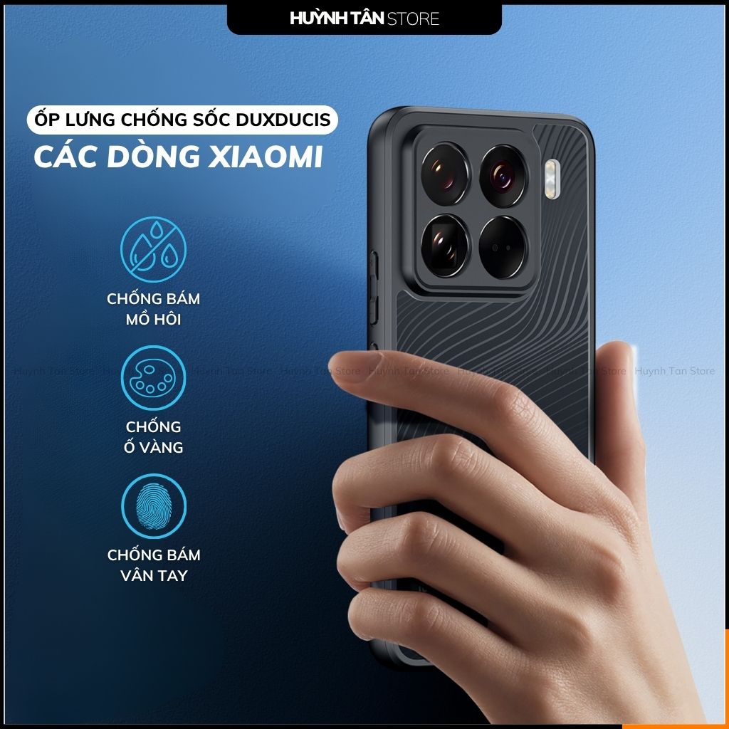 Ốp Xiaomi 17 Pro Max, 15 Ultra, 15T, 14 k70 aimo chính hãng duxducis chống va đập trong suốt không ố vàng huỳnh tân store
