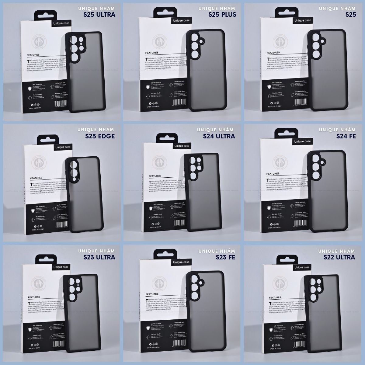 Ốp lưng samsung s25 ultra s25 edge s24 fe s23 fe s22 ultra chống sốc chống vân tay UNIQUE bảo vệ camera phụ kiện huỳnh tân store