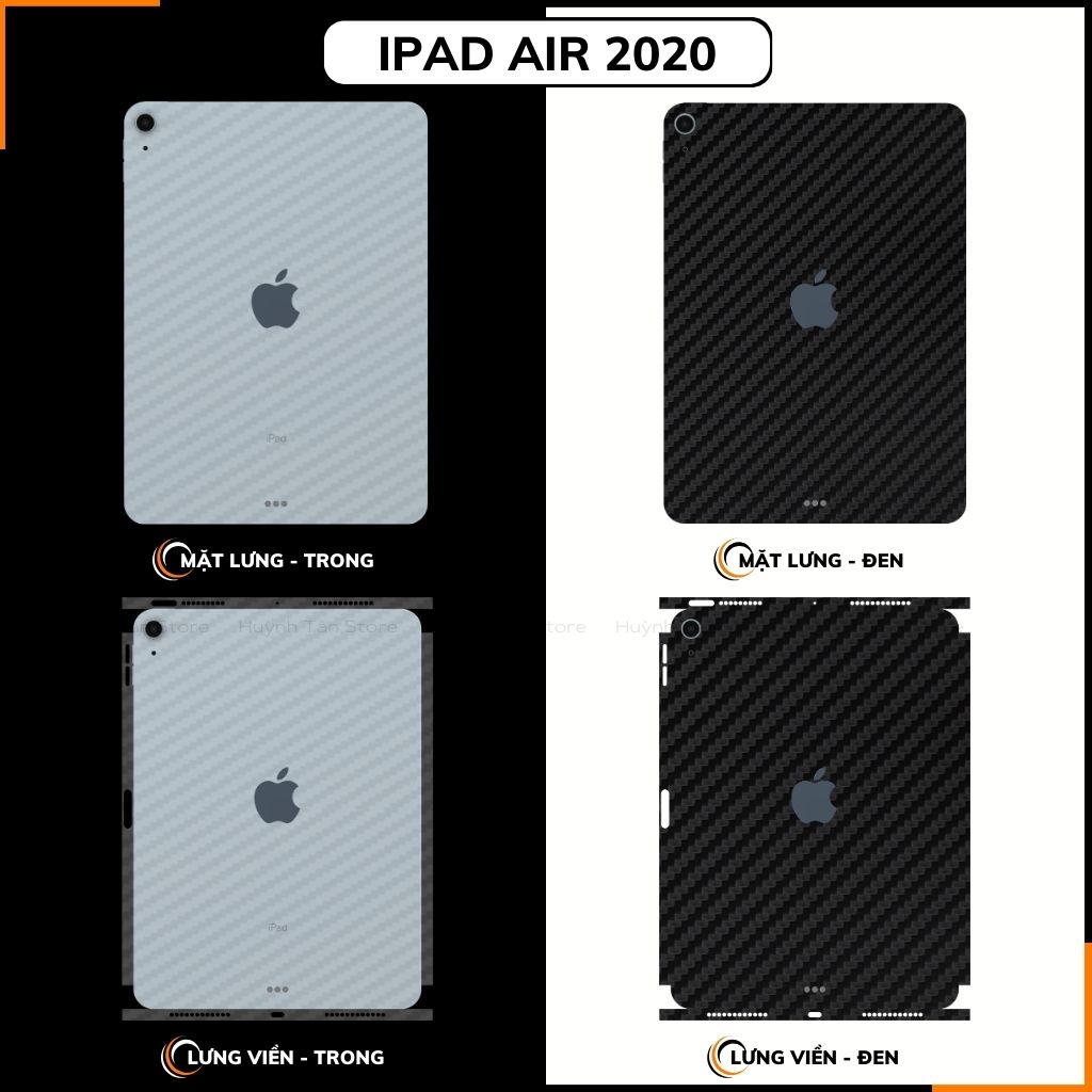 Dán skin ipad pro 11 gen 8 mini 6 air 2020 inch full body và camera vân carbon phụ kiện huỳnh tân store.