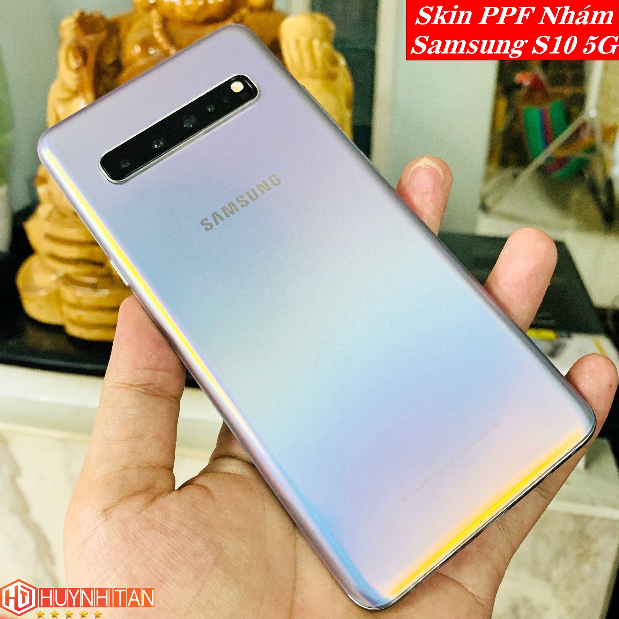 Miếng dán Skin PPF Samsung Galaxy S10 5G bề mặt Nhám chống vân tay cực tốt (Tặng 1 Miếng Dự Phòng)